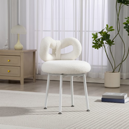 Teddy fabric vanity stool - teddy,
