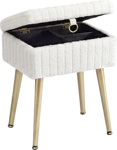 Cream white vanity - cream, stool