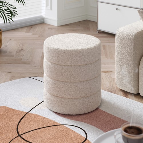 Round footstool teddy dressing - round,