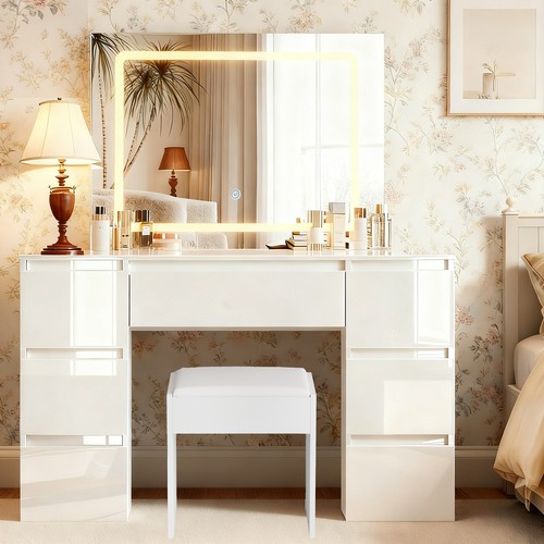 White dressing table - white,