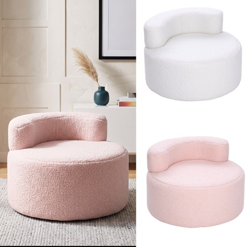 Round teddy fleece ottoman - round,
