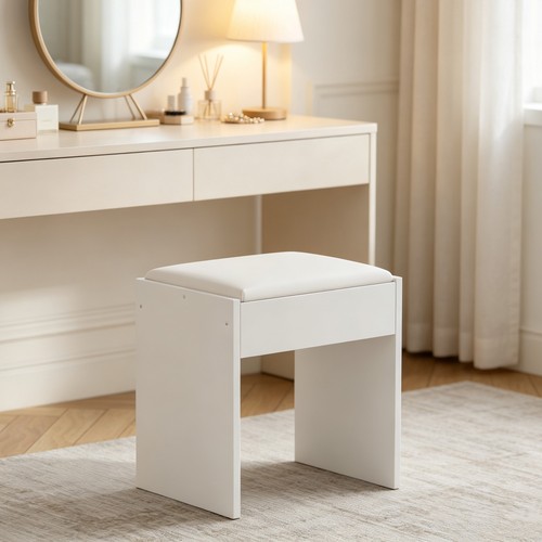 Padded vanity dressing stool - vanity,