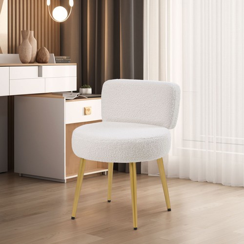 Teddy fleece vanity stool - teddy,