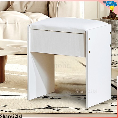 White dressing table stool - white,