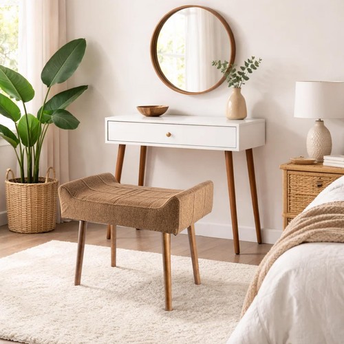 Vanity stool upholstered - vanity,
