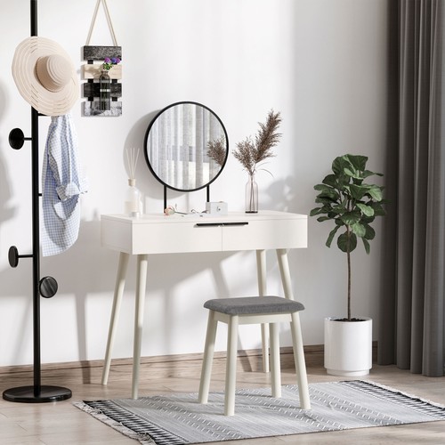 Dressing table with mirror - table, and