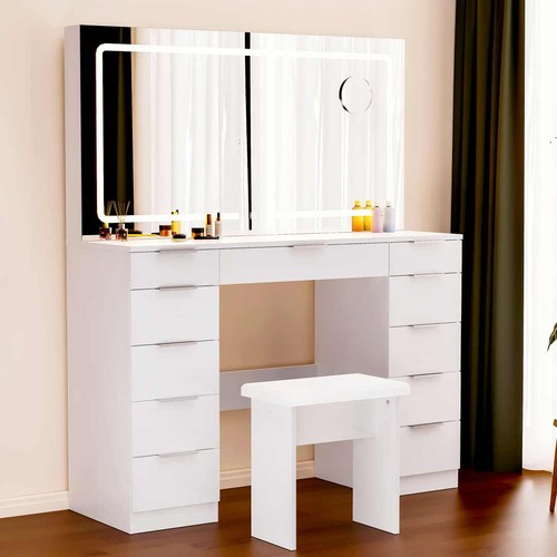 Large dressing table with led - large,