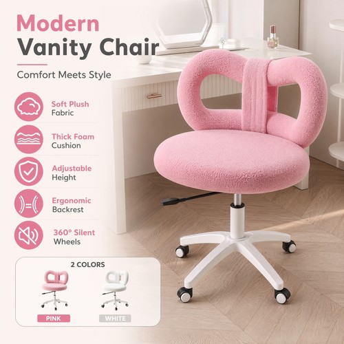 Teddy fleece vanity stool - vanity,